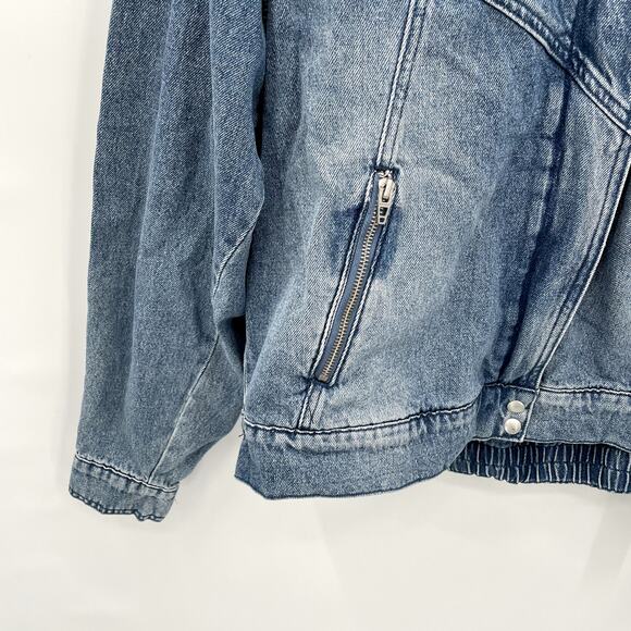 BlankNYC NWT Evereve Wondering Why Denim Full Zip Retro Jacket // L - Picture 7 of 10